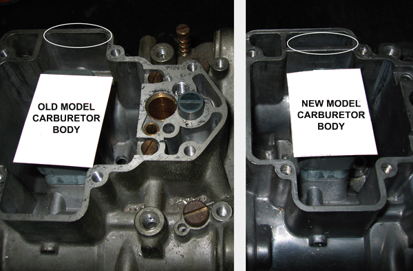 Carburetor body old-model and new-model